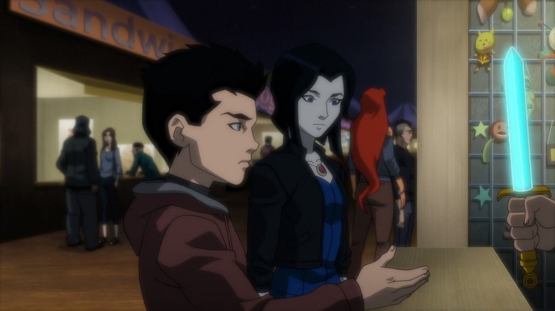 Damian Wayne e Ravena em cena de A Liga da Justiça e os Jovens Titãs