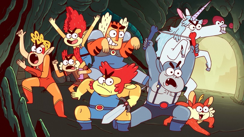 Imagem promocional de Lion, Tygra, Panthro, Cheetara, Wilykat e Wilykit em ThunderCats Roar