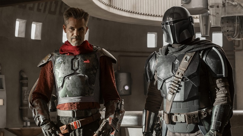 Pedro Pascal e Timothy Olyphant em The Mandalorian